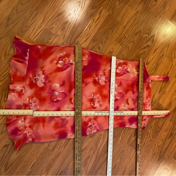 Reformation Vintage 90’s Y2K Floral Bright Barbie Pink Dress Chiffon Slip Dress